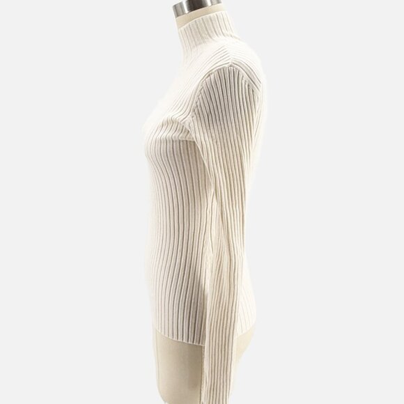 DION LEE Open-back ribbed merino wool-blend sweater M - Picture 5 of 11